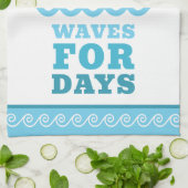 Tropical Fish Beach Waves for Days Customizable Theedoek (Gevouwen)