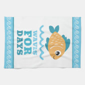 Tropical Fish Beach Waves for Days Customizable Theedoek (Horizontaal)