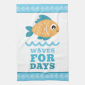 Tropical Fish Beach Waves for Days Customizable Theedoek (Verticaal)
