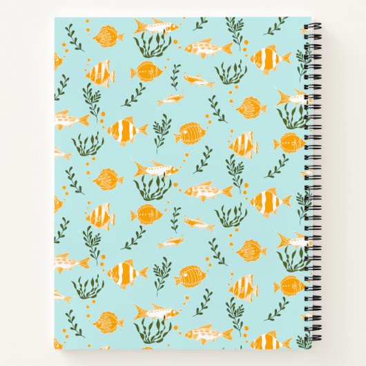 Tropical Fish Block Print Notitieboek (Achterkant)