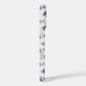 Tropical Fish Blue Sketch Monogram iPhone 16 Hoesj Case-Mate iPhone Case (Achterkant / Rechts)