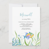 Tropical Fish Boy Verjaardagsfeestje Waterverf Kaart (Voorkant)