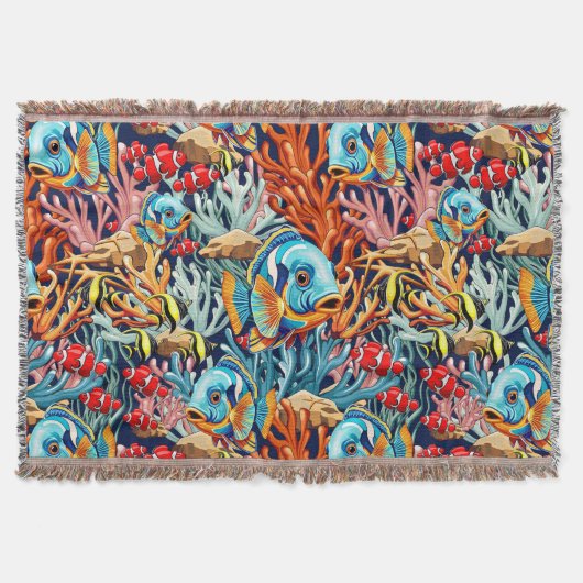 Tropical Fish Colorful Summer Vibes Deken (Voorkant)