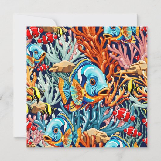 Tropical Fish Colorful Summer Vibes Kaart (Voorkant)