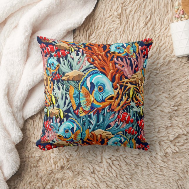 Tropical Fish Colorful Summer Vibes Kussen (Deken)