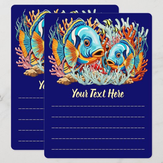 Tropical Fish Colorful Summer Vibes Menu (Voorkant / Achterkant)