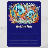 Tropical Fish Colorful Summer Vibes Menu (Achterkant)