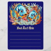 Tropical Fish Colorful Summer Vibes Menu (Voorkant)