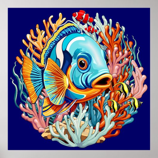 Tropical Fish Colorful Summer Vibes Poster (Voorkant)