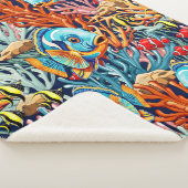 Tropical Fish Colorful Summer Vibes Sherpa Deken (3/4)