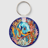 Tropical Fish Colorful Summer Vibes Sleutelhanger (Voorkant)