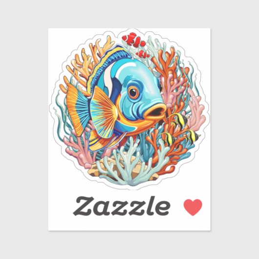 Tropical Fish Colorful Summer Vibes Sticker (Vel)