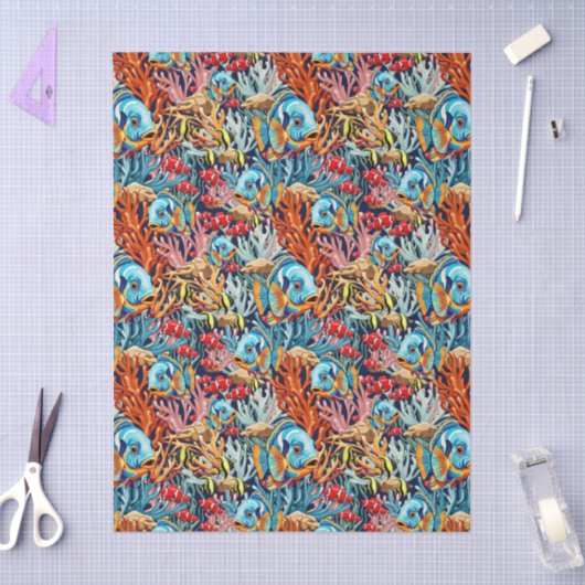Tropical Fish Colorful Summer Vibes Tissuepapier (Craft)
