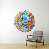 Tropical Fish Colorful Summer Vibes Wandkleed (In situ)