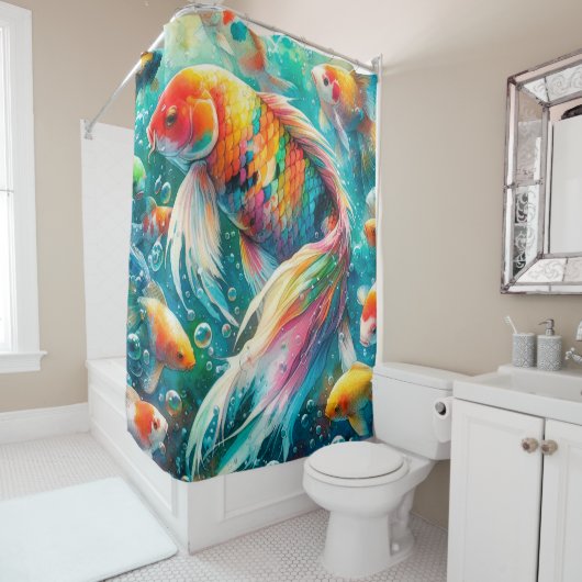 Tropical Fish Shower Curtain Douchegordijn (In situ)