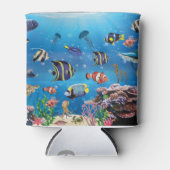 Tropical Fish swimming Seabed Blikjeskoeler (Voorkant)