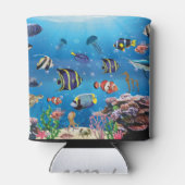 Tropical Fish swimming Seabed Blikjeskoeler (Achterkant)