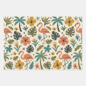 Tropical Flamingo and Palm Tree Pattern Inpakpapier Vel (Voorkant)