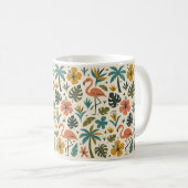 Tropical Flamingo and Palm Tree Pattern Koffiemok (Voorkant rechts)