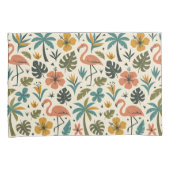 Tropical Flamingo and Palm Tree Pattern Kussensloop (Voorkant-Rechts)