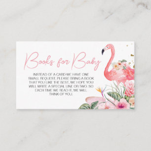 Tropical Flamingo Baby shower Boeken voor Baby Informatiekaartje