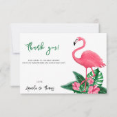 Tropical Flamingo Baby shower - dank u Bedankkaart (Voorkant)