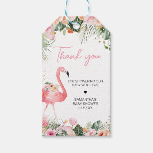 Tropical Flamingo Baby shower Favor Tags Cadeaulabel