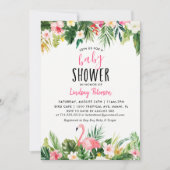 Tropical Flamingo Baby shower Invitation Kaart (Voorkant)