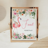 Tropical Flamingo Baby shower Voedsel Poster
