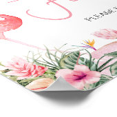 Tropical Flamingo Baby shower Voedsel Poster (Hoek)