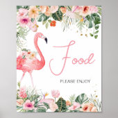 Tropical Flamingo Baby shower Voedsel Poster (Voorkant)