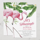 Tropical Flamingo Bachelorette Party Uitnodiging (Voorkant / Achterkant)