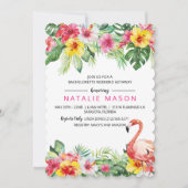 Tropical Flamingo Bachelorette Weekend Uitnodiging (Voorkant)