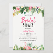 Tropical Flamingo Beach Vrijgezellenfeest Kaart (Voorkant)