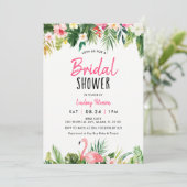 Tropical Flamingo Beach Vrijgezellenfeest Kaart (Staand voorkant)