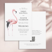 Tropical Flamingo Beach Wedding QR code Kaart