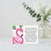 Tropical Flamingo Bird Books voor Baby Aanvraag Informatiekaartje (Staand voorkant)