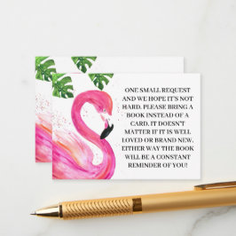 Tropical Flamingo Bird Books voor Baby Aanvraag Informatiekaartje