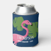 Tropical Flamingo Custom Familie Vakantie Reünie Blikjeskoeler (Blikje Voorkant)