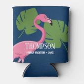 Tropical Flamingo Custom Familie Vakantie Reünie Blikjeskoeler (Voorkant)