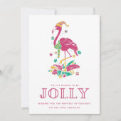 Tropical Flamingo Florida Beach Kerstmis Feestdagenkaart (Voorkant)