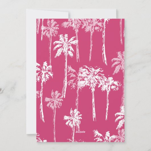 Tropical Flamingo Florida Beach Kerstmis Feestdagenkaart (Achterkant)