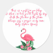 Tropical Flamingo - Gebedskaarsetiket Ronde Sticker (Voorkant)