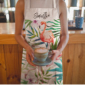 Tropical Flamingo gepersonaliseerde all-over print Schort