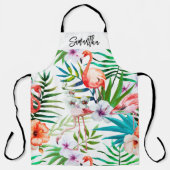 Tropical Flamingo gepersonaliseerde all-over print Schort (Voorkant)