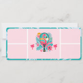 Tropical Flamingo Pickleball Vrijgezellenfeest Tic Kaart (Achterkant)