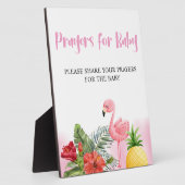 Tropical Flamingo Pink Prayers voor Baby Sign Fotoplaat (Zijkant)