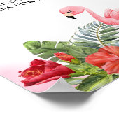 Tropical Flamingo Pink Wishes voor Baby Sign Poste Poster (Hoek)