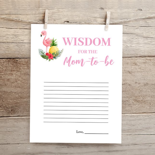 Tropical Flamingo Prayers for Baby Shower Card (Creator heeft geüpload)