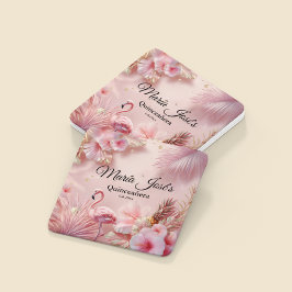 Tropical Flamingo Quinceañera, custom Kartonnen Onderzetters